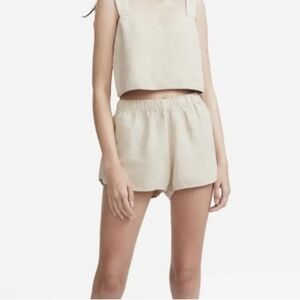 MATE the Label organic linen shorts, khaki, size Medium
